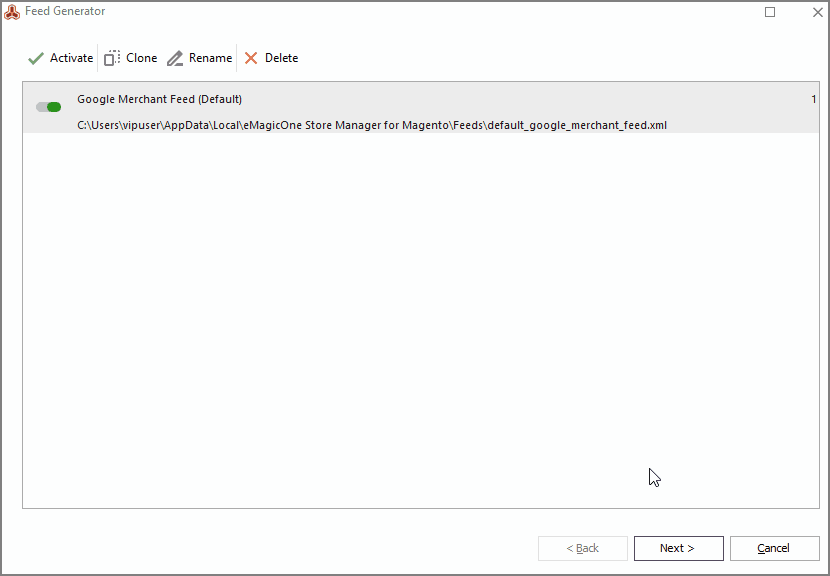 Magento Store Manager Google Merchant Feed Steps