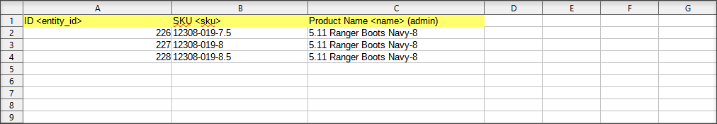 SKU update sample file