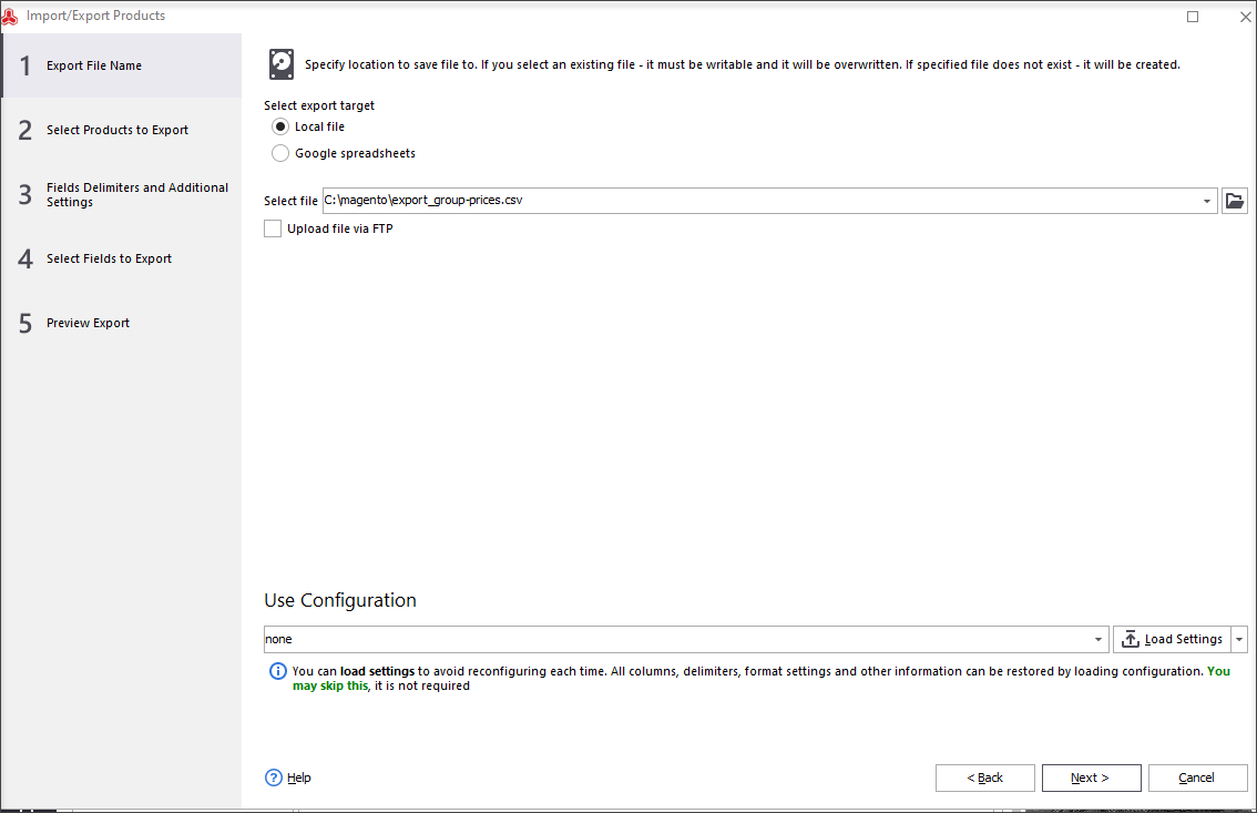Select file directory