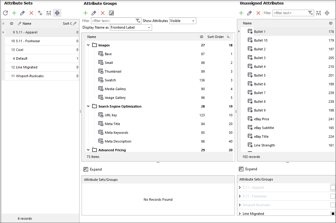 Attribute Management via Store Manager