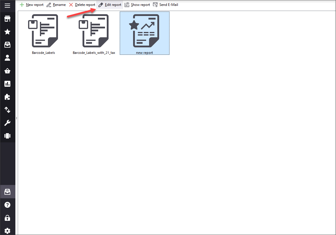 Save the report and press 'Edit report' to move to query builder and write necessary SQL statements