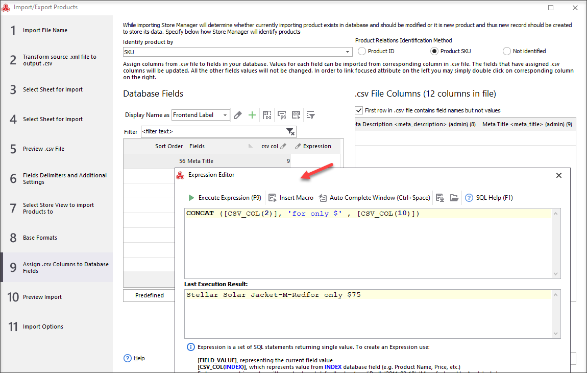 Combining name and special price with an expression formula