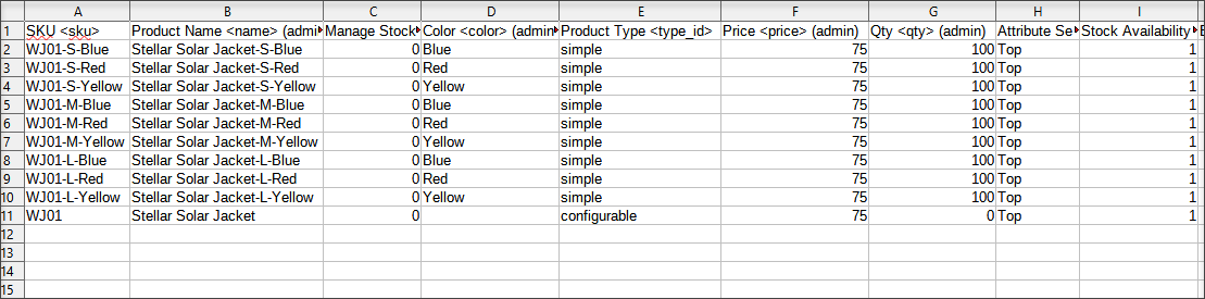 Configurable product import file
