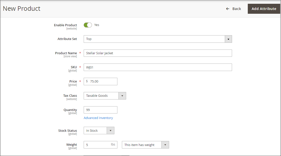 Configure required fields