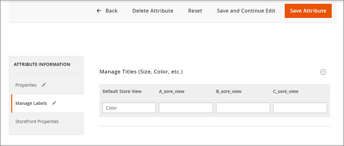 Magento 2 Attribute Label