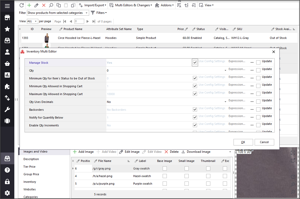 Magento Inventory Multi Editor