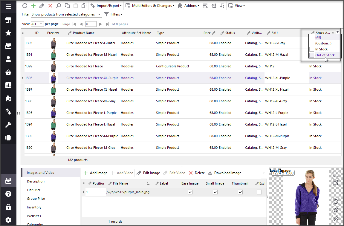 Magento Stock Availability Filter