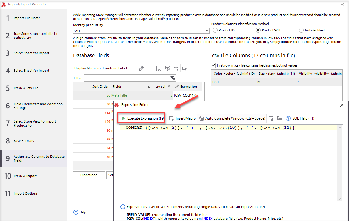 Make your own specific meta information through import option on-the-fly