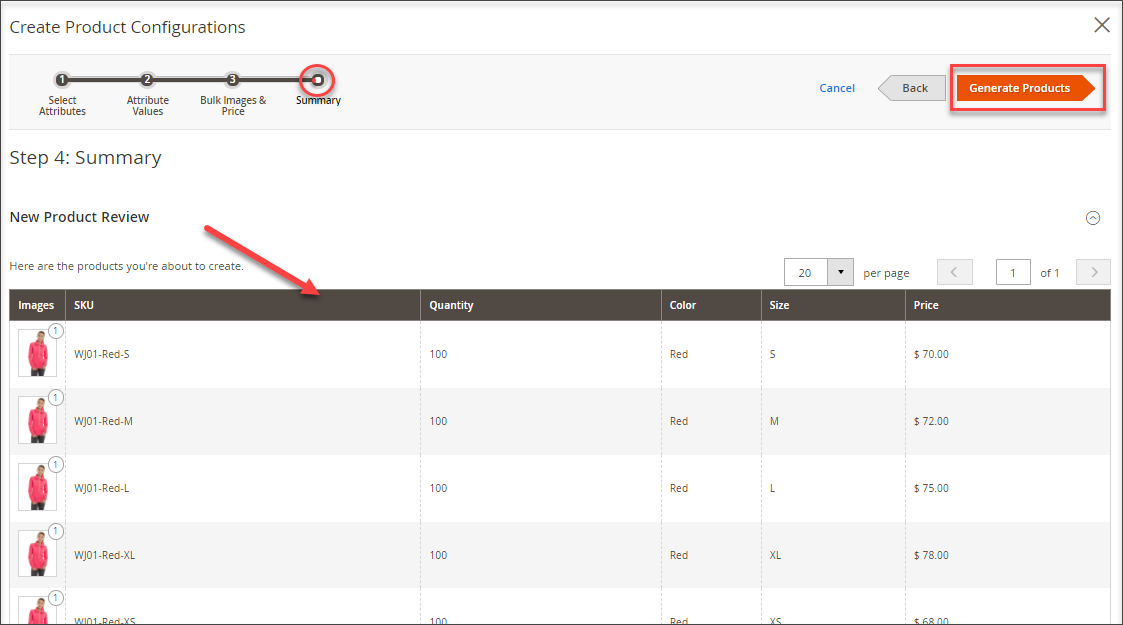 See the summary of creating product configurations