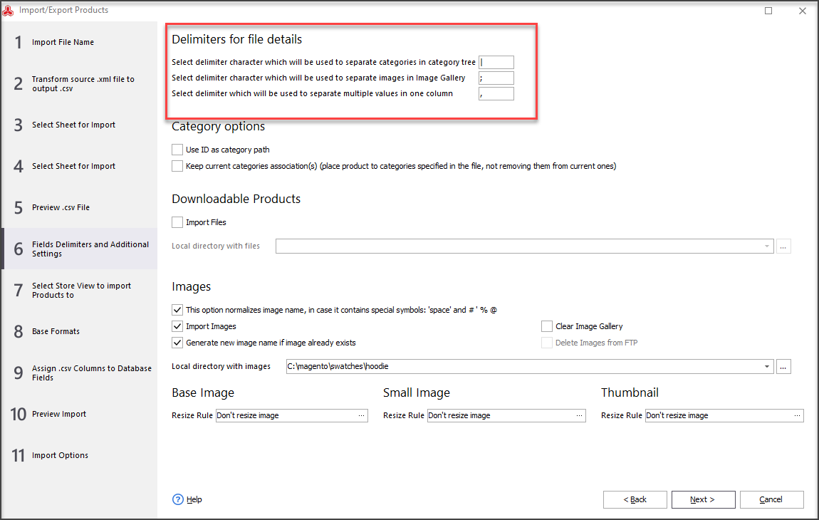 Magento Swatch Image Import Delimiters