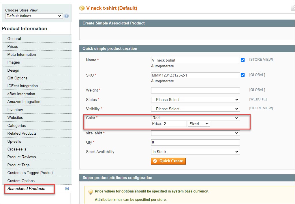 Magento1 Associated Product Price Configuration