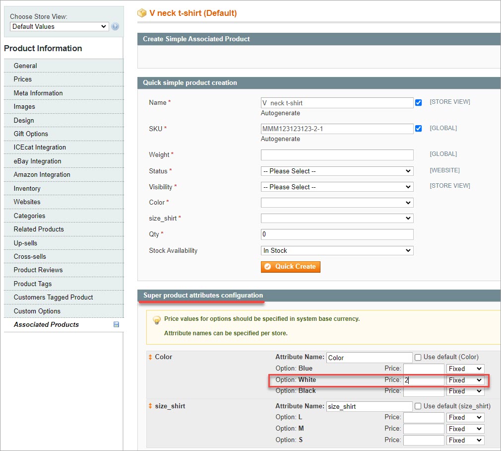 Magento1 Super Product Attributes Price Configuration