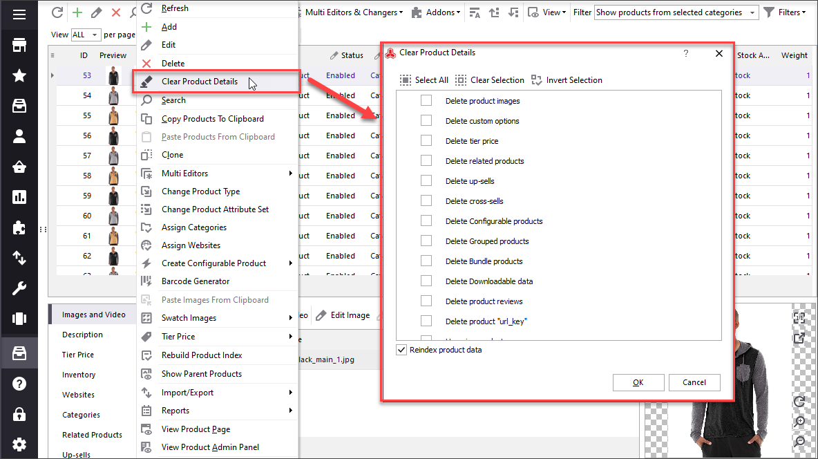 How to Bulk Clear Magento Product Data