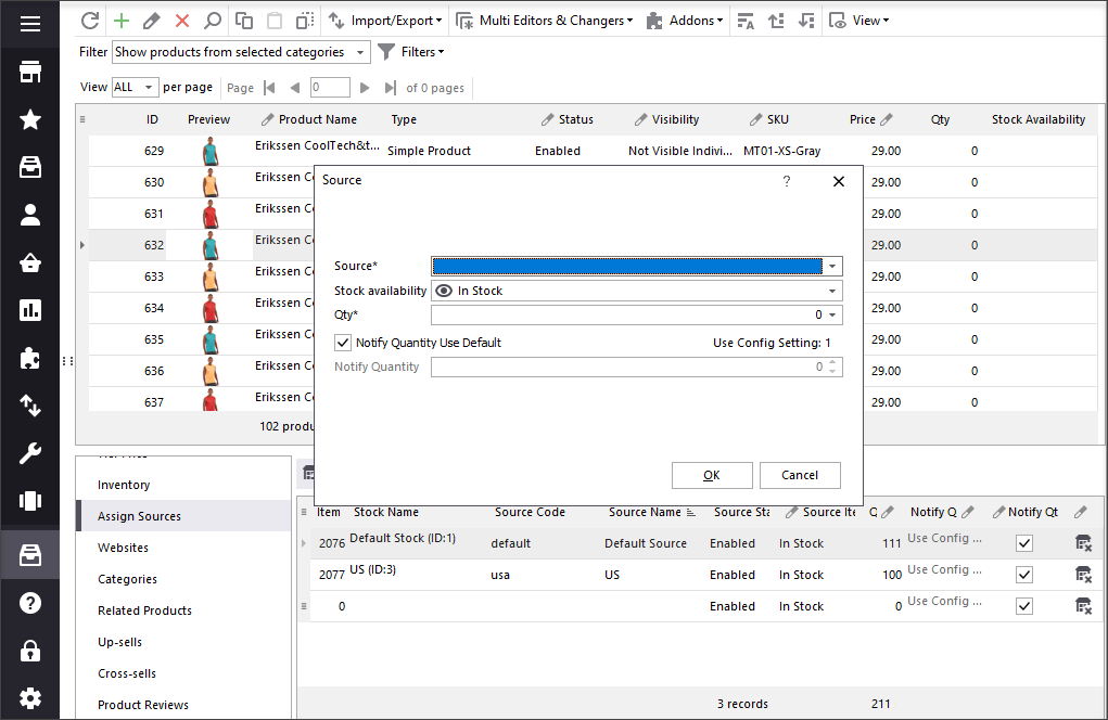 Configure Magento source settings