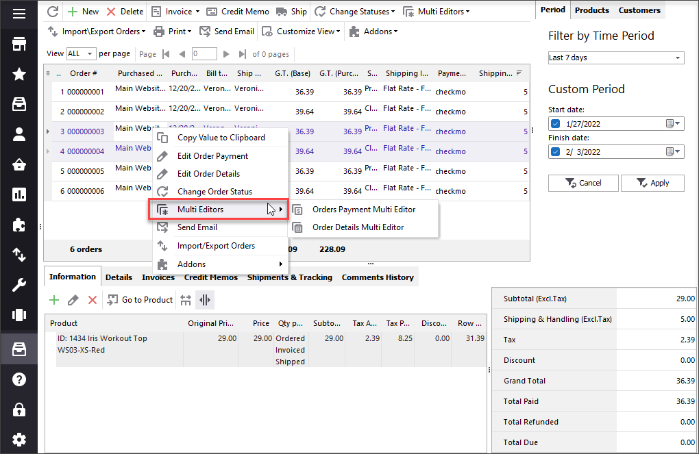 Magento Edit Orders in Bulk