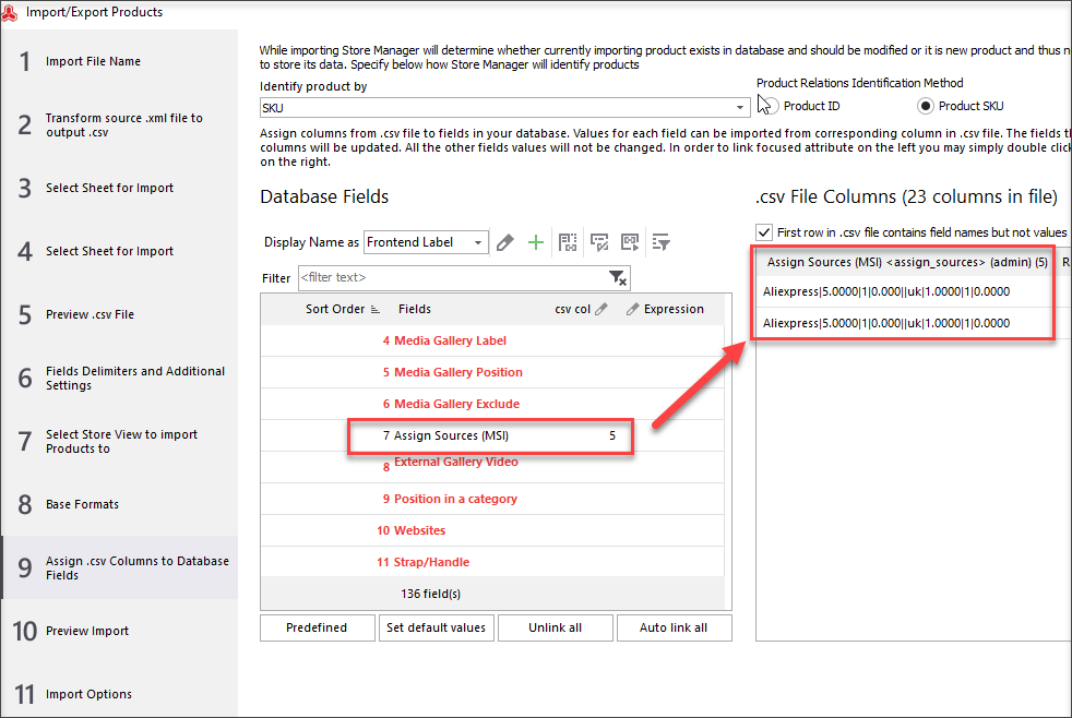 Update Magento Source Data via Import