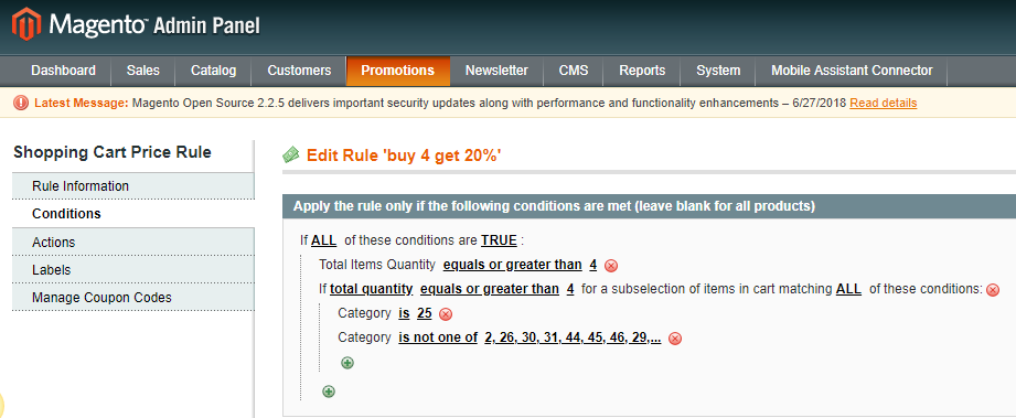 Shopping Cart Price Rule Conditions For Customer