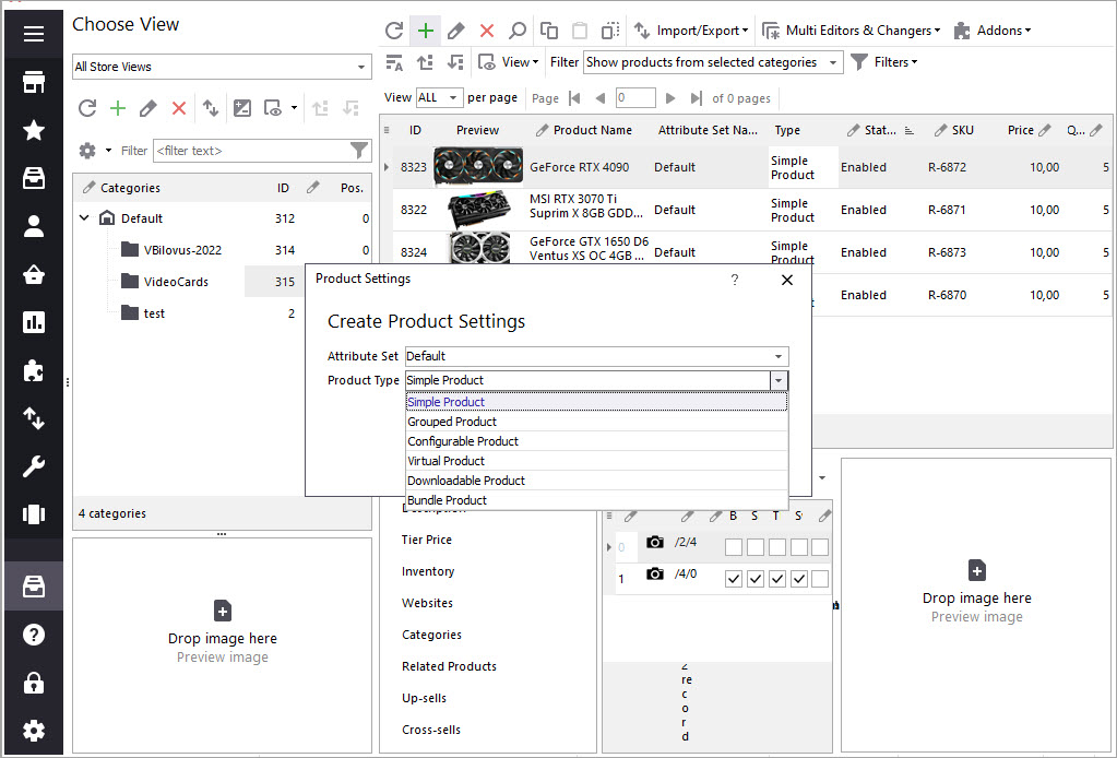 Manage All Product Types