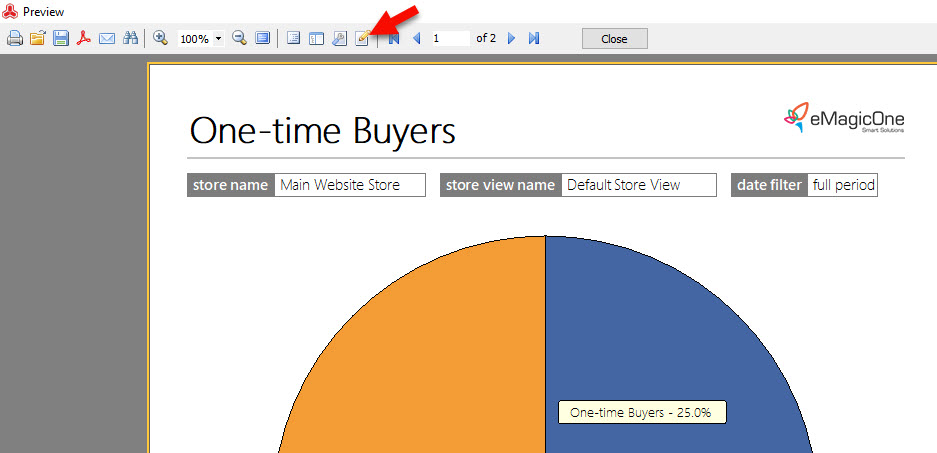 Magento 2 One-Time Buyers Report Edit Page