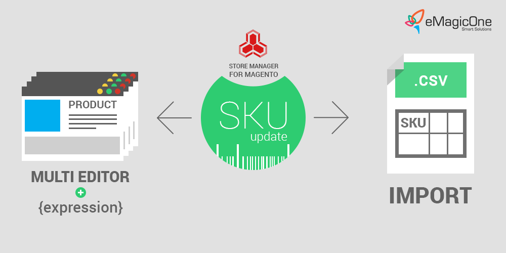update SKU for multiple products in magento
