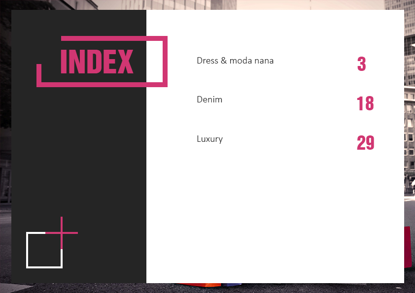4.2. Moda LookBook Free Template - Index