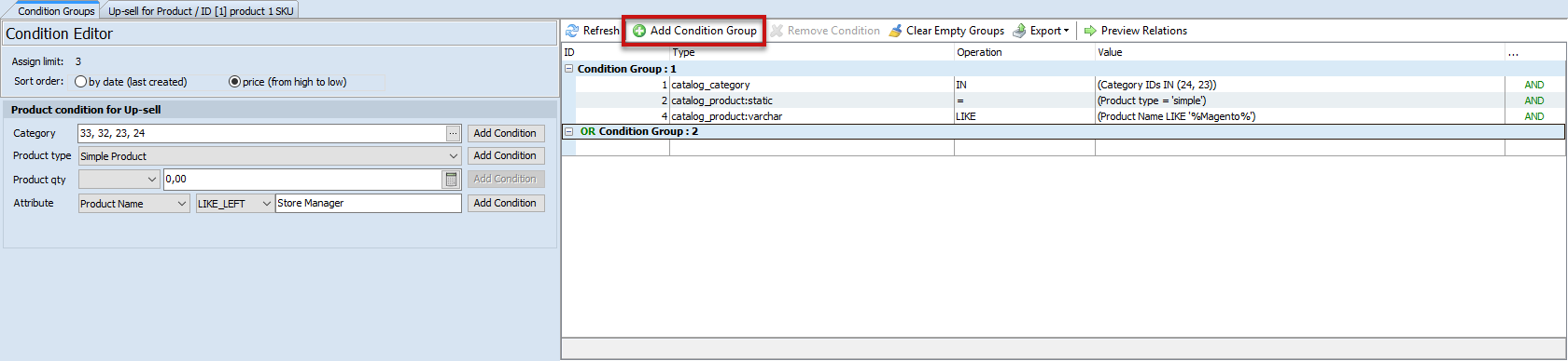 Related Product Generator for Up-sells Configuration Form