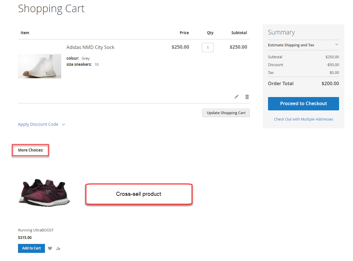 magento 2 cross-sell product in the cart