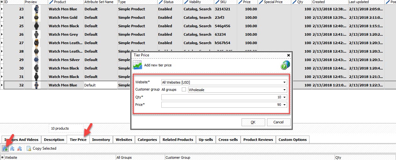 Magento Tier Price Multi Editor for Massive Edits magento tier price add example