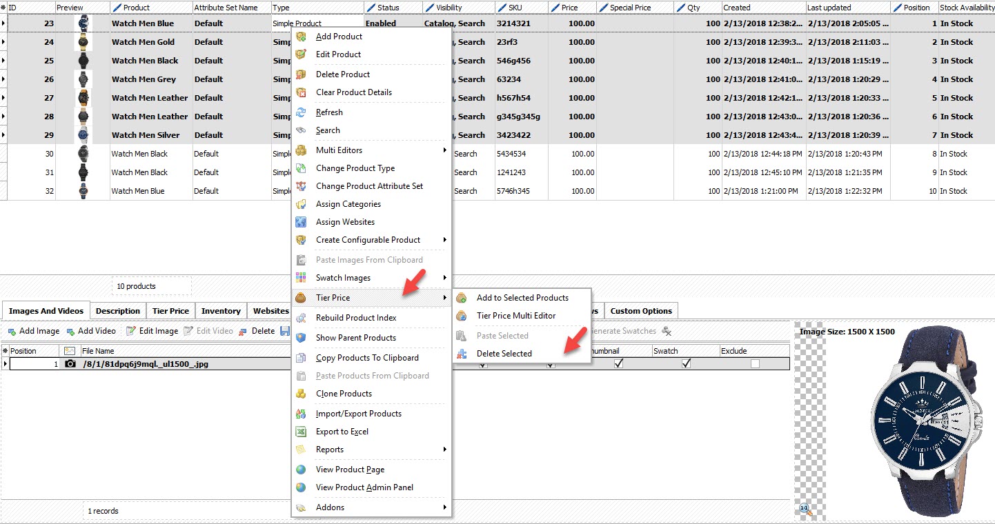 Magento Tier Price Multi Editor for Massive Edits magento tier price multi editor delete