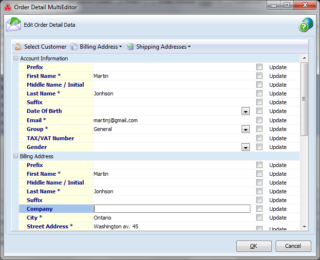 magento order detail multi editor
