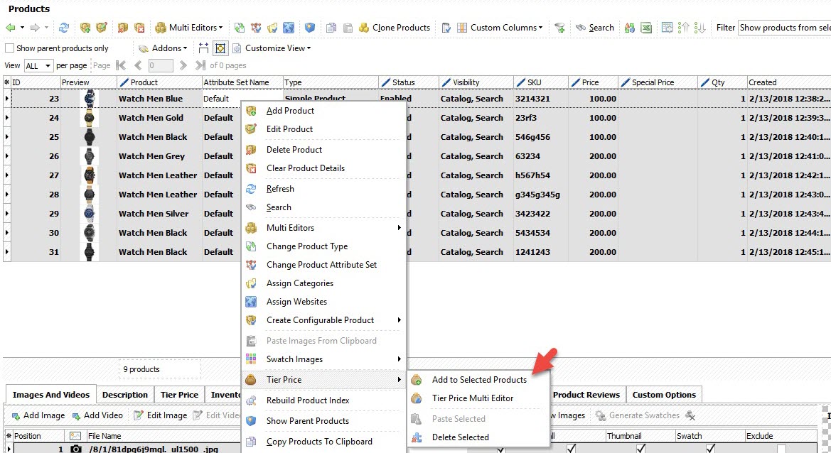 Magento Tier Price Multi Editor for Massive Edits magento_tier_price_add_example