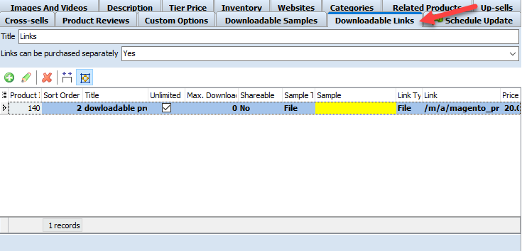 Magento 2 Downloadable Products open-downloadable-links-tab-to-add-links