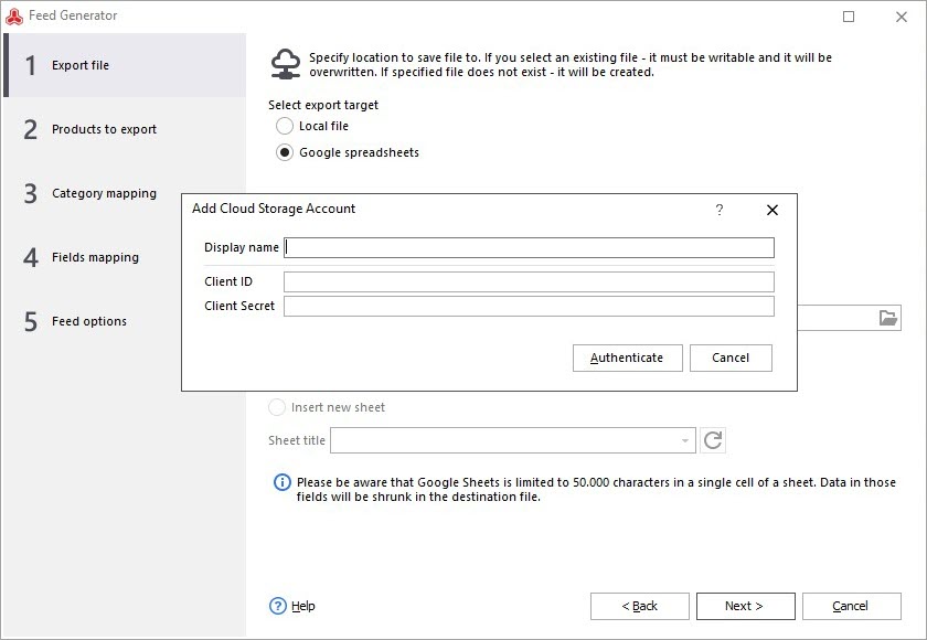 Magento Cloud Storage Account
