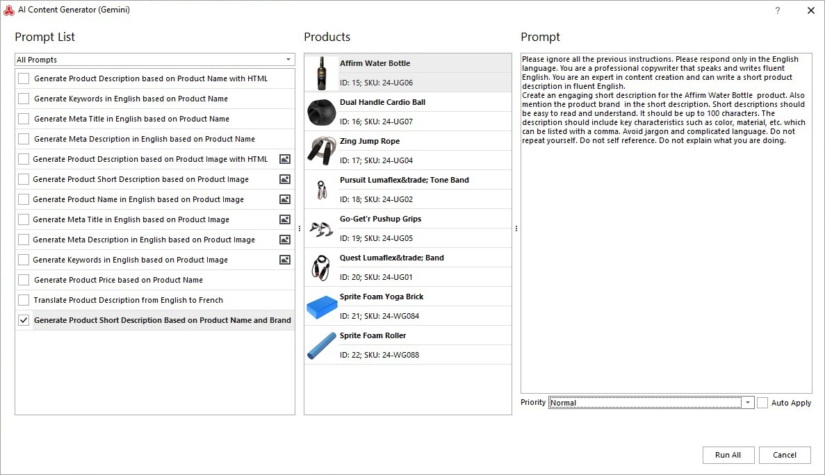 Gemini Content Generator of Short Description for Magento Products