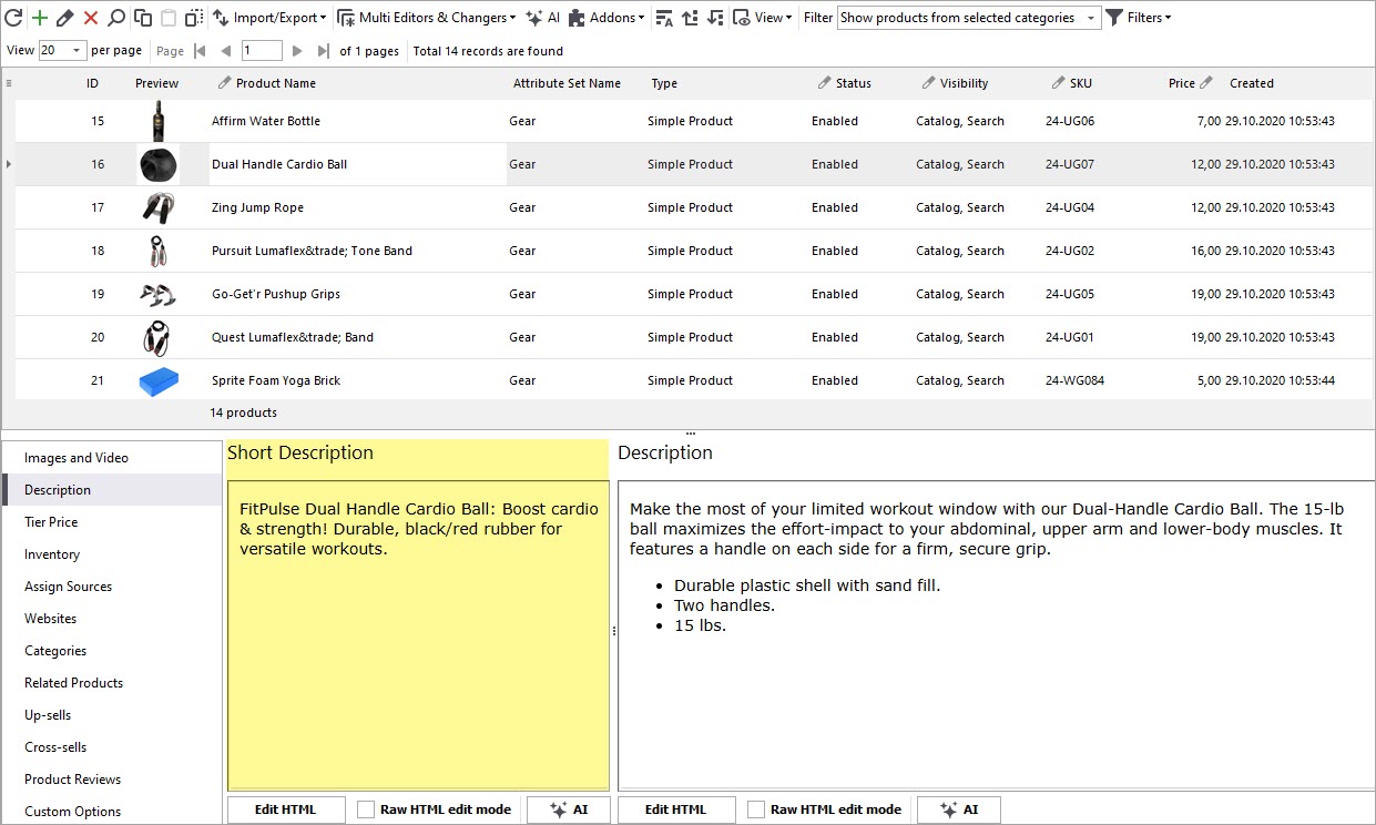 Magento Short Description Generated by Product Name and Brand with Gemini