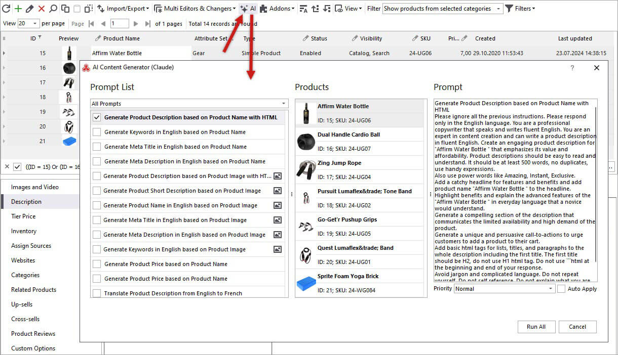 Gemini Content Generator for Magento Adobe Description Generation