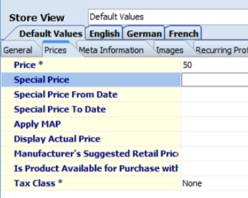 add change magento special prices for multiple products