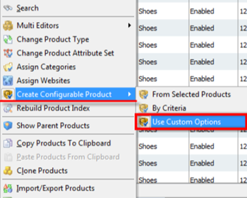 convert simple products with custom options into configurable