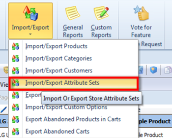 magento export product attribute sets
