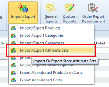 magento iImport product attribute sets